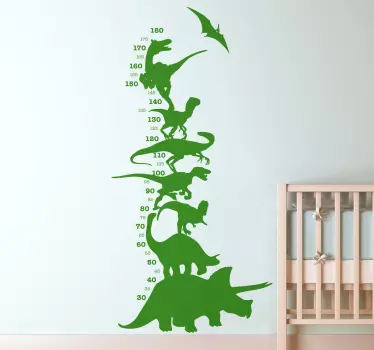 Decal διάγραμμα ύψους δεινοσαύρων - TenStickers