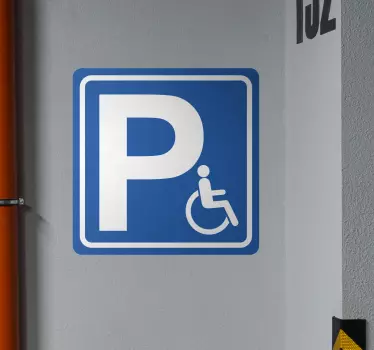 πινακίδα στάθμευσης ΑμεΑ Αυτοκόλλητο τοίχου στάθμευσης - TenStickers