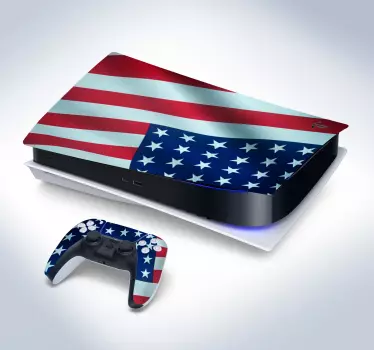 αναστατωμένος αμερικανική σημαία playstation 5 decal - TenStickers