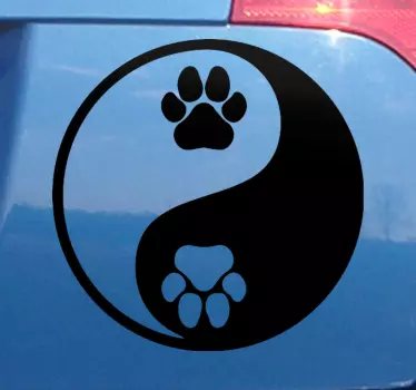 σκυλί paw yin yang αυτοκόλλητο αυτοκινήτου - TenStickers