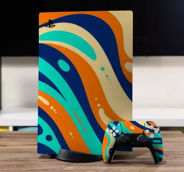 συντάσσονται κυματιστά χρωματιστά groovy φόντο playstation 5 αυτο - TenStickers