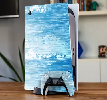 κομψό μπλε ακουαρέλα playstation 5 decal - TenStickers