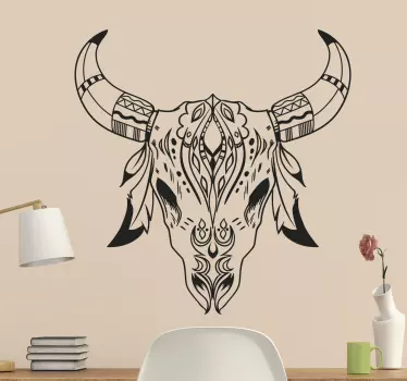 εθνοτικών ζώων κρανίο αντικείμενο τοίχο decal - TenStickers