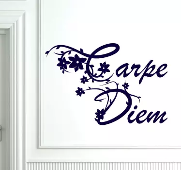 αυτοκόλλητο με floral carpe diem - TenStickers
