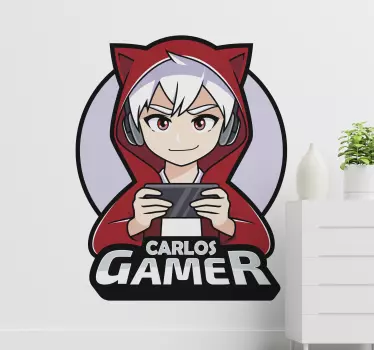 Gamer anime αγόρι εικονογράφηση τοίχο τέχνη - TenStickers