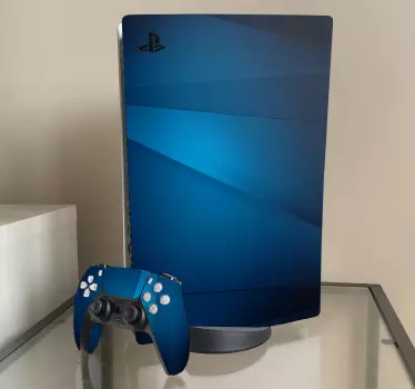 γεωμετρικό μπλε φόντο playstation 5 decal - TenStickers