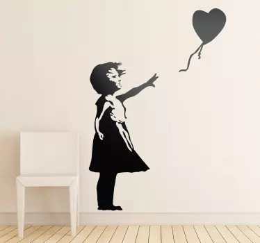 κορίτσι με μπαλόνι banksy σιλουέτα decal - TenStickers