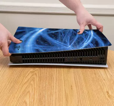 λαμπερές γραμμές πλέγμα τεχνολογίας playstation 5 decal - TenStickers