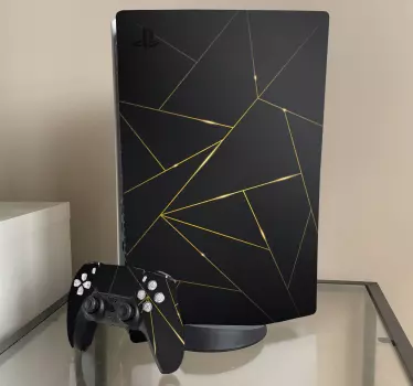 χρυσό πολυγωνικό φόντο playstation 5 decal - TenStickers