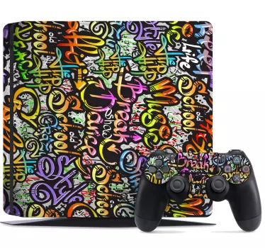 αυτοκόλλητο γκράφιτι street art playstation 4 - TenStickers