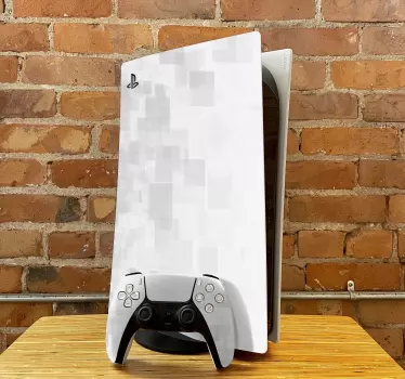 γκρι και λευκά τετράγωνα playstation 5 αυτοκόλλητα - TenStickers