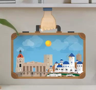 αυτοκόλλητο της Ελλάδας σε μια βαλίτσα - TenStickers