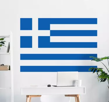 ελληνική σημαία σιλουέτα σημαία decal - TenStickers