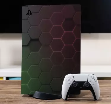 γκρι εξαγωνικό playstation 5 αυτοκόλλητα - TenStickers