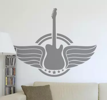 αυτοκόλλητο με κιθάρα με φτερά - TenStickers