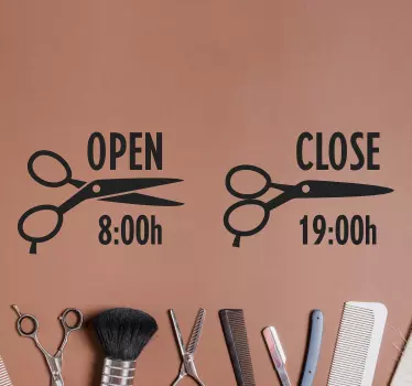 Κομμωτήριο χρονοδιάγραμμα κειμένου τοίχου decal - TenStickers