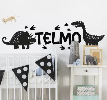 ευτυχισμένος δεινόσαυρος με όνομα wall decal - TenStickers