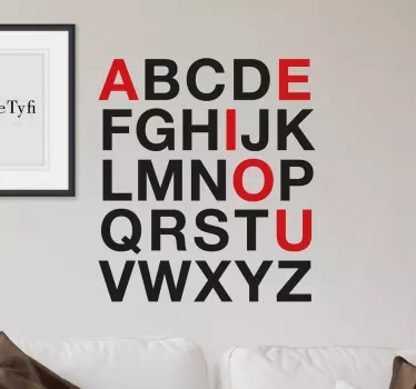 ελικοειδές αλφάβητο κείμενο τοίχου decal - TenStickers