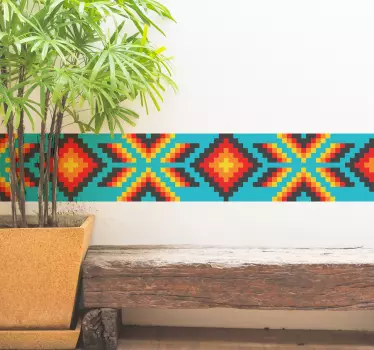Αυτοκόλλητο "huichol μεξικάνικη τέχνη στα σύνορα" - TenStickers