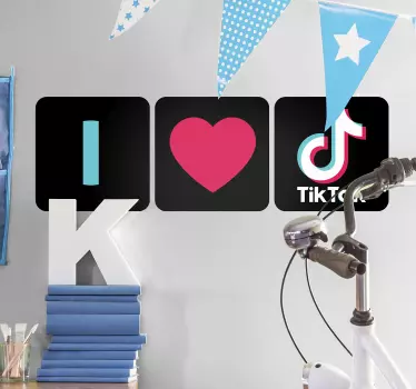 Λατρεύω το αυτοκόλλητο τοίχου tik tok - TenStickers