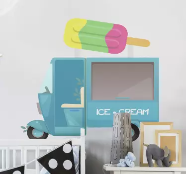 παγωτό φορτηγό εικόνα wall art decal - TenStickers
