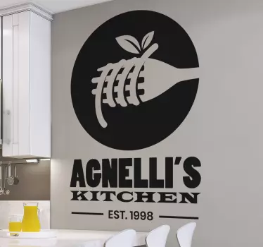 ιταλικά ζυμαρικά με υπηρεσία κειμένου decal - TenStickers