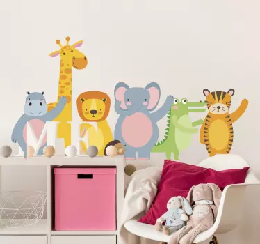 ζούγκλα κουτάβια εικόνα wall art decal - TenStickers