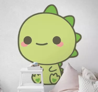 Kawaii δεινόσαυρος παιδικός δράκος τοίχου - TenStickers