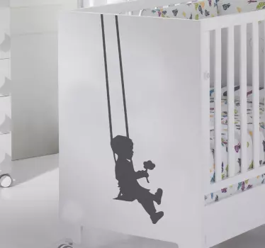 παιδική σιλουέτα αγόρι swing - TenStickers