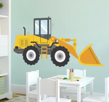 αυτοκόλλητο τοίχου για παιδιά κίτρινο digger - TenStickers