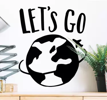 Lets go world vintage ταξιδιωτικά αυτοκόλλητα - TenStickers