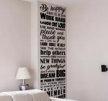 Η ζωή κυβερνά το σπίτι κειμένου decal - TenStickers