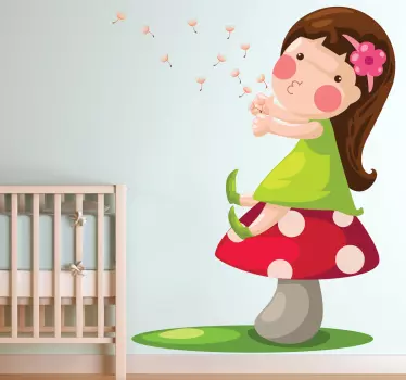 αυτοκόλλητο κοριτσάκι και πικραλίδες - TenStickers