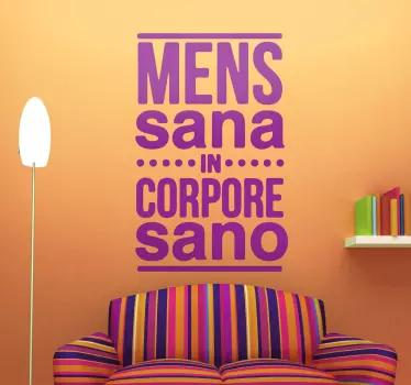 αυτοκόλλητο κειμένου mens sana στο corpore sano - TenStickers