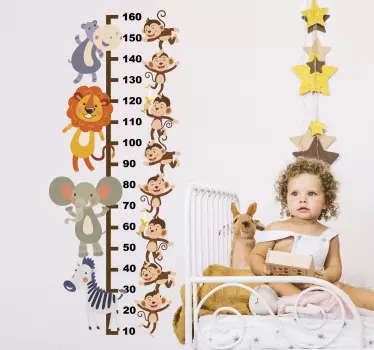 αυτοκόλλητο με μετρητή ύψους ζώων - TenStickers