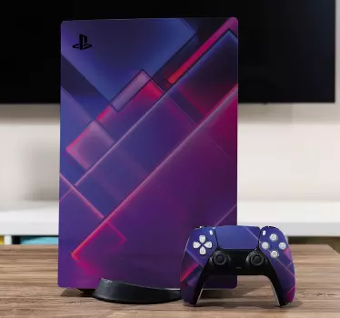 μοντέρνο φουτουριστικό νέον φόντο playstation 5 decal - TenStickers