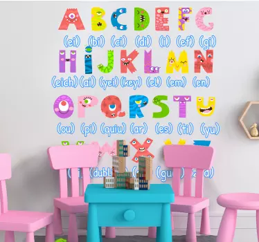 αυτοκόλλητο τοίχου αλφάβητο στυλ τέρας - TenStickers