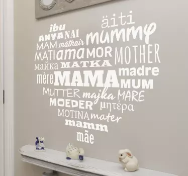 αυτοκόλλητο τοίχου καρδιά της μητέρας - TenStickers
