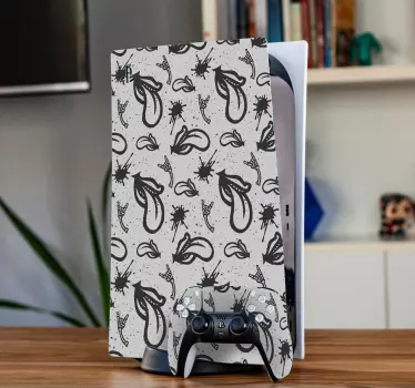 στόμα γλώσσα έξω ροκ playstation 5 decal - TenStickers