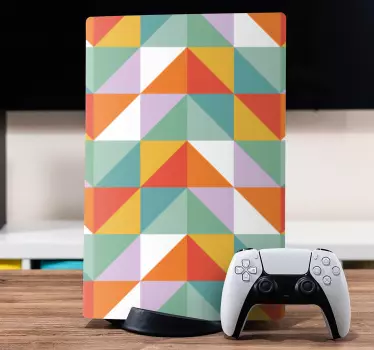 πολύχρωμα τετράγωνα μοτίβο playstation 5 decal - TenStickers