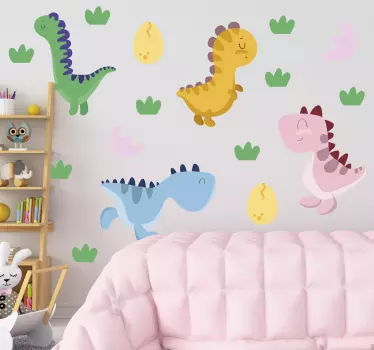 αυτοκόλλητο με σκανδιναβικό δεινόσαυρο doodle - TenStickers