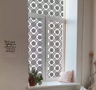 παλιό λουλουδάτο μοτίβο για παράθυρο decal - TenStickers