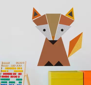 αυτοκόλλητο άγριων ζώων origami fox - TenStickers