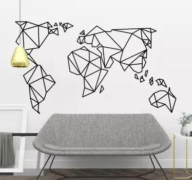 αυτοκόλλητο παγκόσμιου χάρτη origami - TenStickers