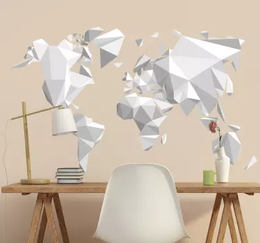 αυτοκόλλητο τοίχου παγκόσμιου χάρτη origami - TenStickers