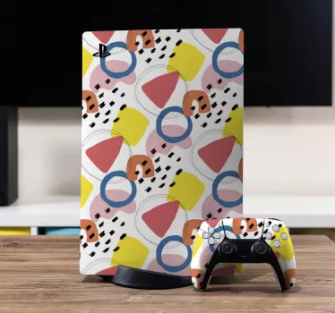 Ζωγραφική τέχνη γεωμετρικό μοτίβο playstation 5 αυτοκόλλητα - TenStickers