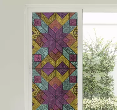 Decal παράθυρο μωσαϊκού paisley - TenStickers