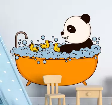 αυτοκόλλητο panda bath άγριων ζώων - TenStickers