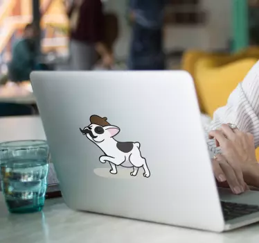 Παρίσι μπουλντόγκ δέρμα laptop - TenStickers