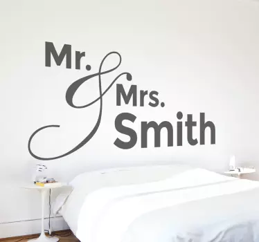 εξατομικευμένο αυτοκόλλητο τοίχου mr & mrs - TenStickers